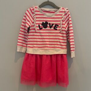 GAP Pink and Gray Striped Minnie Kids Dress